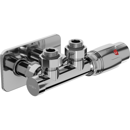 Mexen G00 комплект с термостатичен ъглов вентил с покритие S, Duplex, DN50, хром - W907-900-910-01