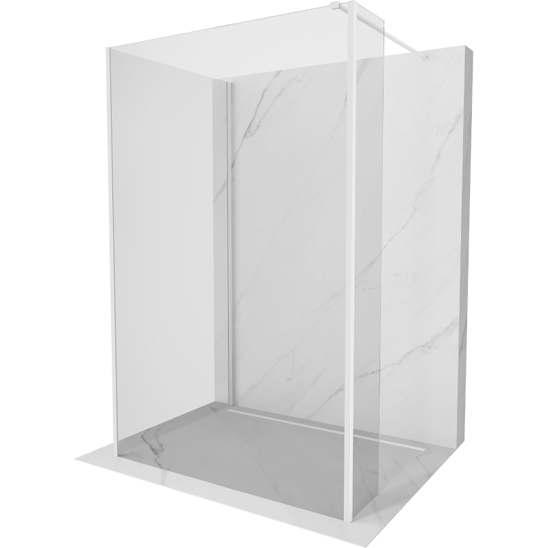 Mexen Kioto стенен душ Walk-in 100 x 90 x 30 см, прозрачен, бял - 800-100-090-221-20-00-030