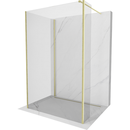 Mexen Киото стена душ Walk-in 100 x 80 x 30 см, прозрачна, златно шлайфана - 800-100-080-221-55-00-030