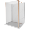 Mexen Kioto стена за душ Walk-in 140 x 80 x 30 см, прозрачна, четка с меден финиш - 800-140-080-221-65-00-030