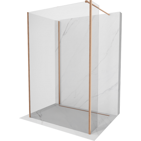 Mexen Kioto стена за душ Walk-in 140 x 110 x 30 см, прозрачна, четкана мед - 800-140-110-221-65-00-030