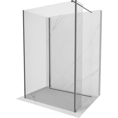 Mexen Киото стена за душ Walk-in 135 x 90 x 30 см, прозрачна, gun gray четка - 800-135-090-221-66-00-030