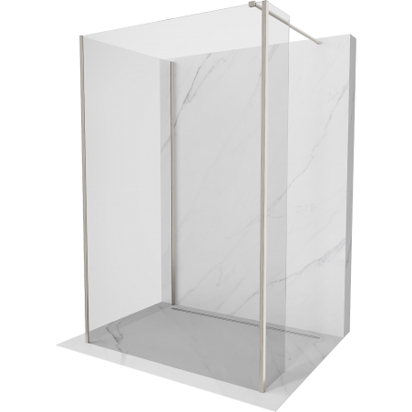 Mexen Kioto стена за душ Walk-in 130 x 110 x 30 см, прозрачна, матов никел - 800-130-110-221-97-00-030