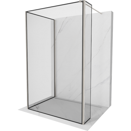 Mexen Kioto стенен душ Walk-in 110 x 110 x 30 см, черен шаблон, brushed никел - 800-110-110-221-97-70-030