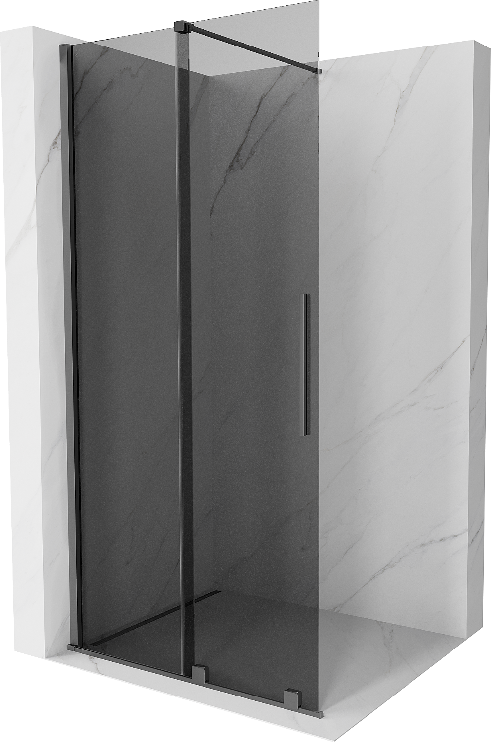 Mexen Velar разтегателна стена за душ Walk-in 80 x 200 см, графит 8 мм, gun metal - 871-080-000-43-95