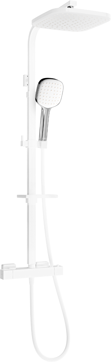 Mexen CQ33 комплект за вграден душ с дъждовна душ и терmostатен смесител, бял/хром - 772503395-21